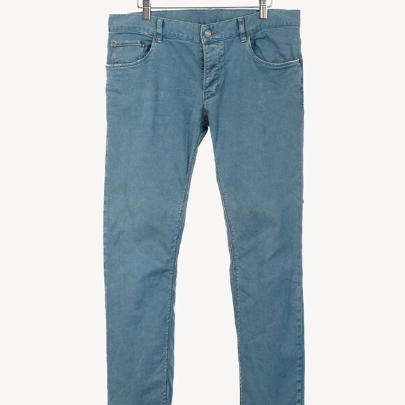 Prada Blue Cotton-Twill Straight-Leg Jeans - Picture 1 of 16